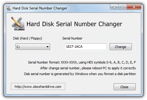 change hdd serial number
